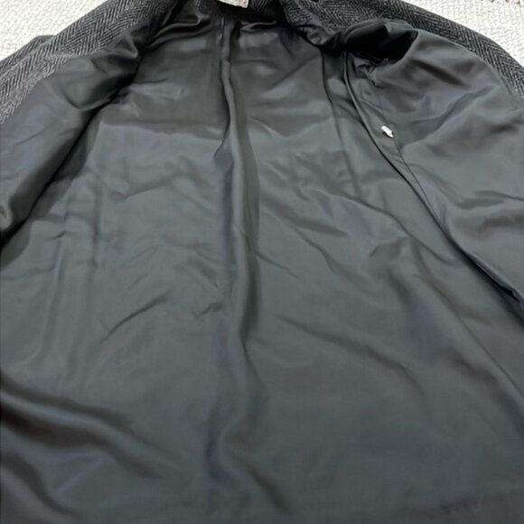 Stunningly Beautiful Wool Velvet Coat Long Made in the USA Dark Gray/Black Sz 8 - Picture 11 of 16